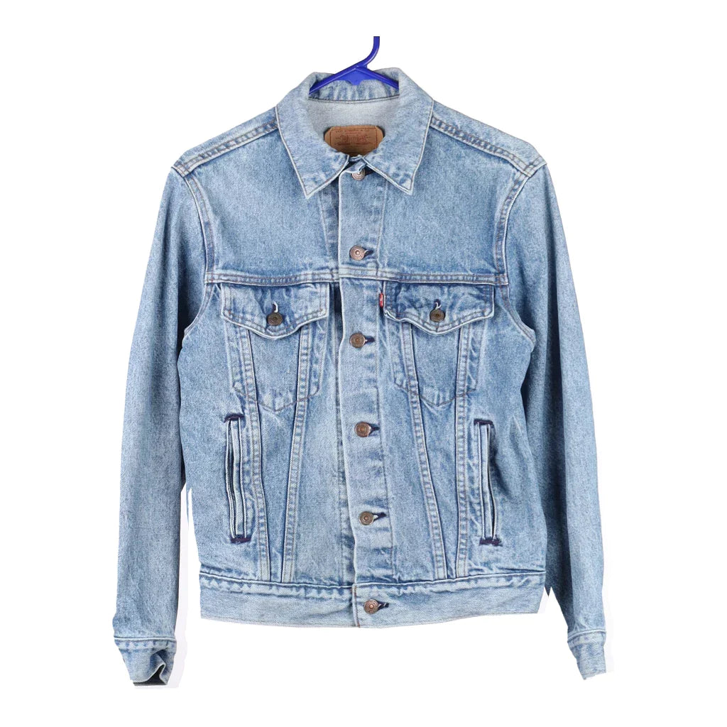 Levis Denim Jacket - Medium Blue Cotton Front Pockets Side Pockets Patch Pockets