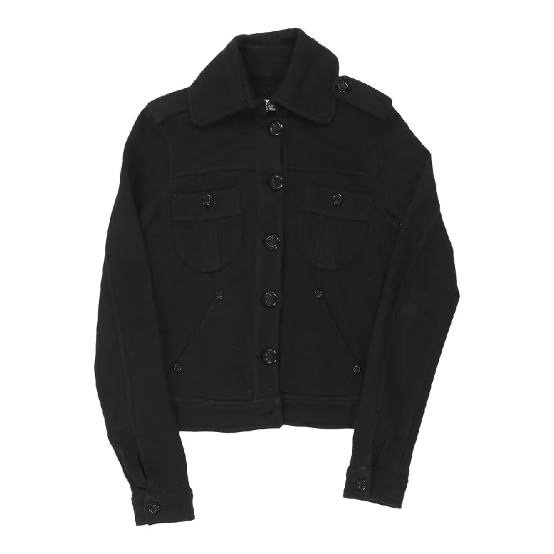 Moschino Jacket - Small Black Cotton Oversized Jacket Tailored Jacket Straight Jacket