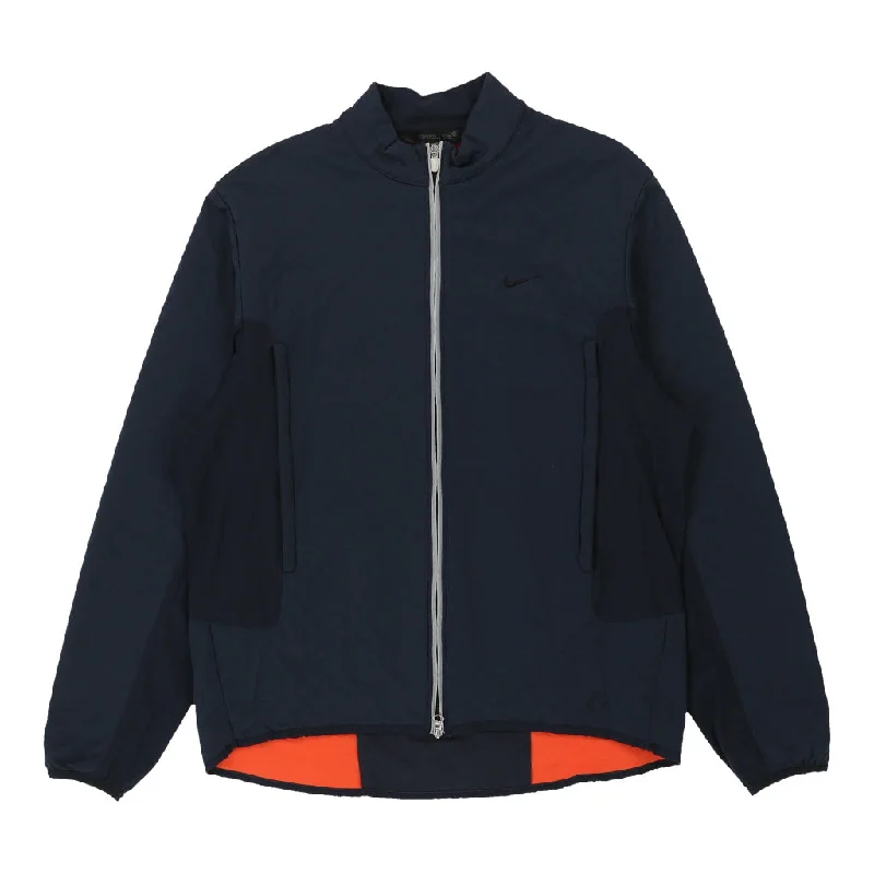 Nike Sphere Track Jacket - Large Navy Polyester Stand-Up Collar Roll-Neck Collar Turtle Neck