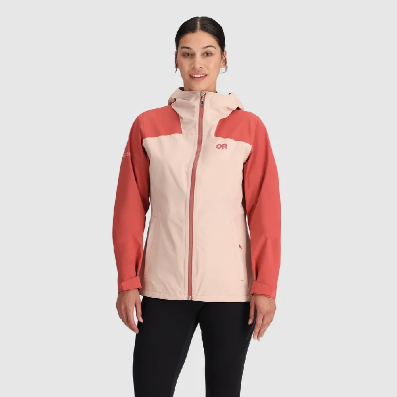 Outdoor Research Stratoburst Stretch Rain Jacket Women's Herringbone Jacket Checkered Jacket Solid Jacket