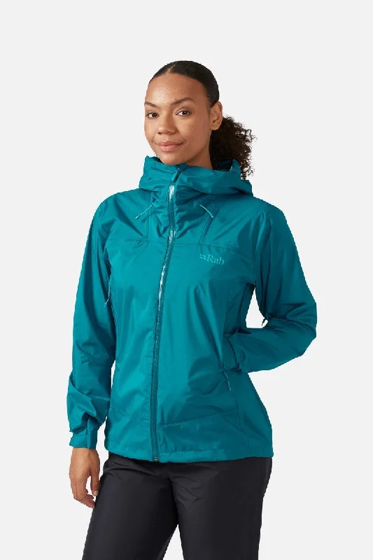 Rab Downpour Plus 2.0 Waterproof Jacket Women's A-Line Jacket Boat Neck Shawl Collar