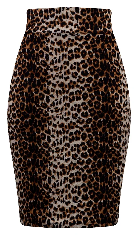 Bombshell Leopard Print Pencil Skirt patchwork skirt art