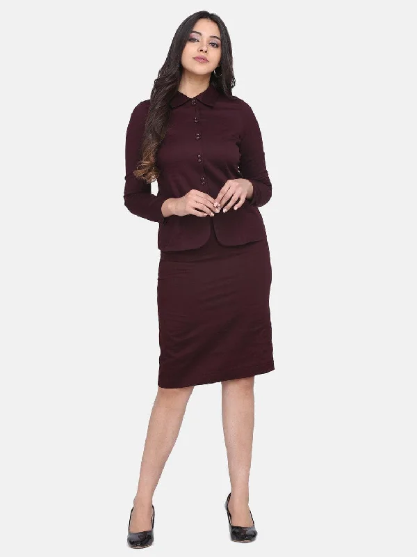 Straight Skirt- Burgundy wool skirt warm