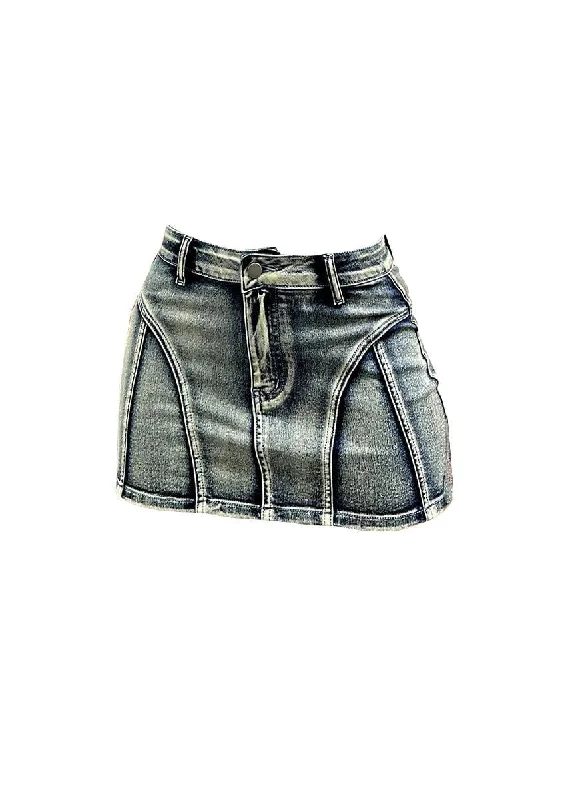 Carnival Holiday High Waist Denim Skirt silk skirt luxurious