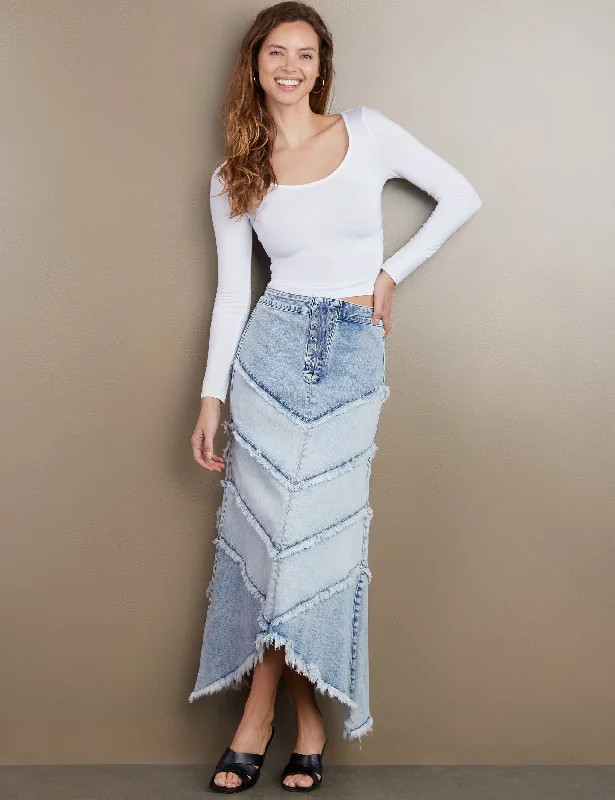 Chevron Maxi Skirt lace skirt intricate