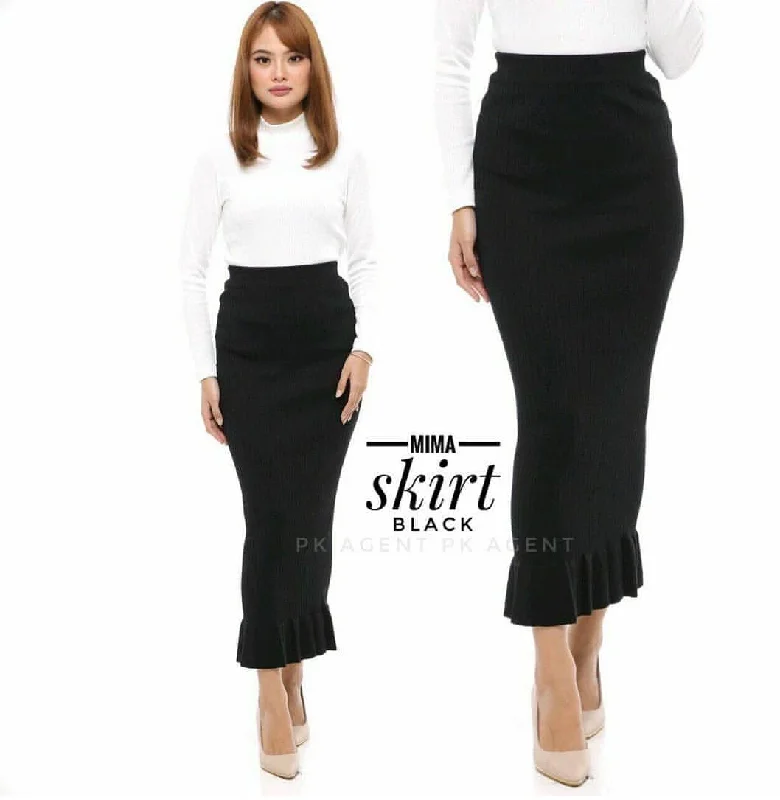 Ruffle Pencil Skirt patchwork skirt art