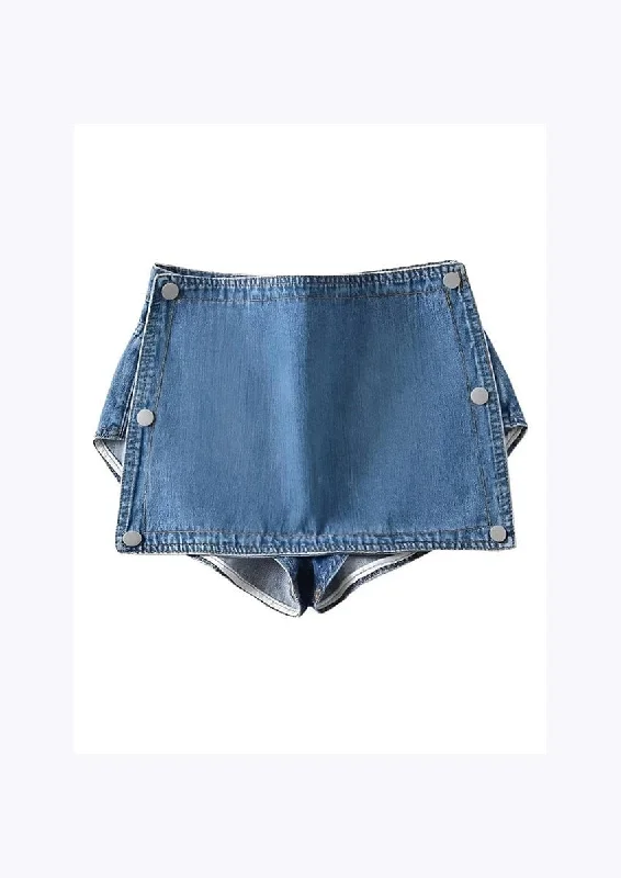 Denim Button Mini Skirt slim fit skirt