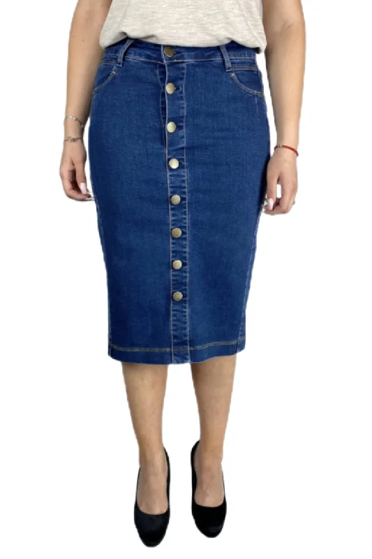 Denim Button Skirt 214-53F summer skirt style