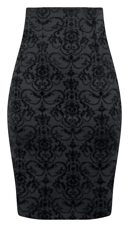 High Waist Damask Pencil Skirt maxi skirt elegant