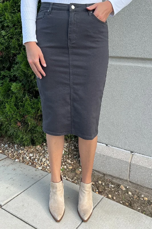 JDA Charcoal Gray Denim Skirt (FINAL SALE) velvet skirt plush