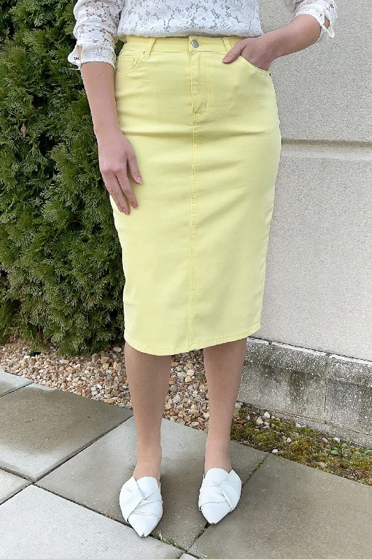 JDA Pastel Yellow Denim Skirt (FINAL SALE) vintage skirt charm