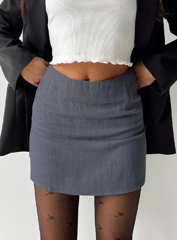 Selby Mini Skirt Grey midi skirt versatile