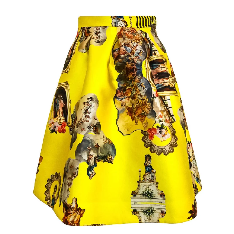 Sicily yellow short skirt wrap skirt elegant