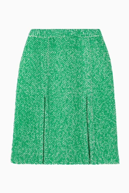 Stella McCartney Bouclé Knit Skirt - White/ Green silk skirt sleek