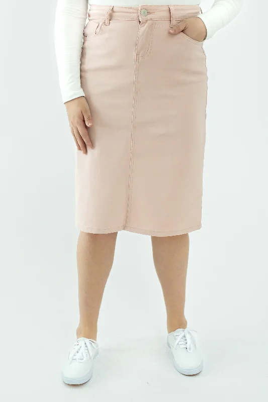 Taye Denim Skirt in Rose breathable skirt fabric