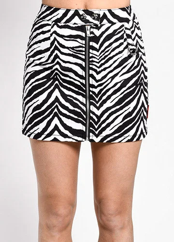 Zebra Mini Skirt by Tripp NYC linen skirt relaxed